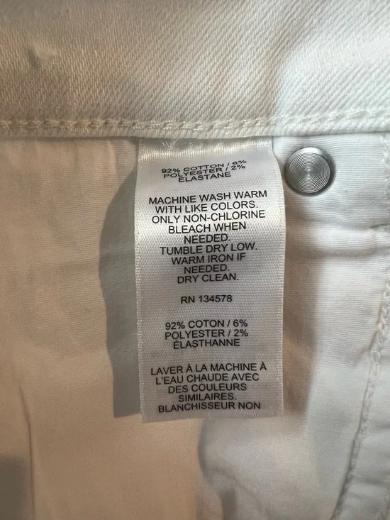 Vineyard Vines White Denim Raw Hem Mini Skirt - Size 8 - Picture 5 of 6